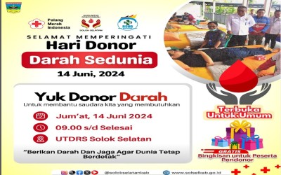 Selamat Memperingati Hari Donor Darah Sedunia 14 Juni 2024