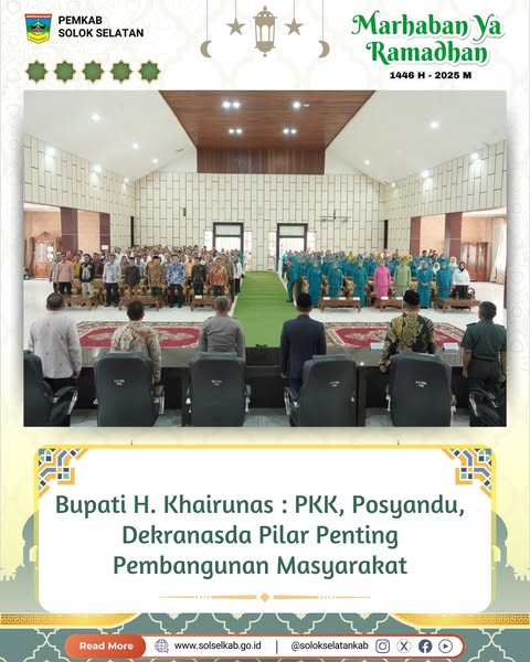 Bupati H. Khairunas : PKK, Posyandu, Dekranasda Pilar Penting Pembangunan Masyarakat