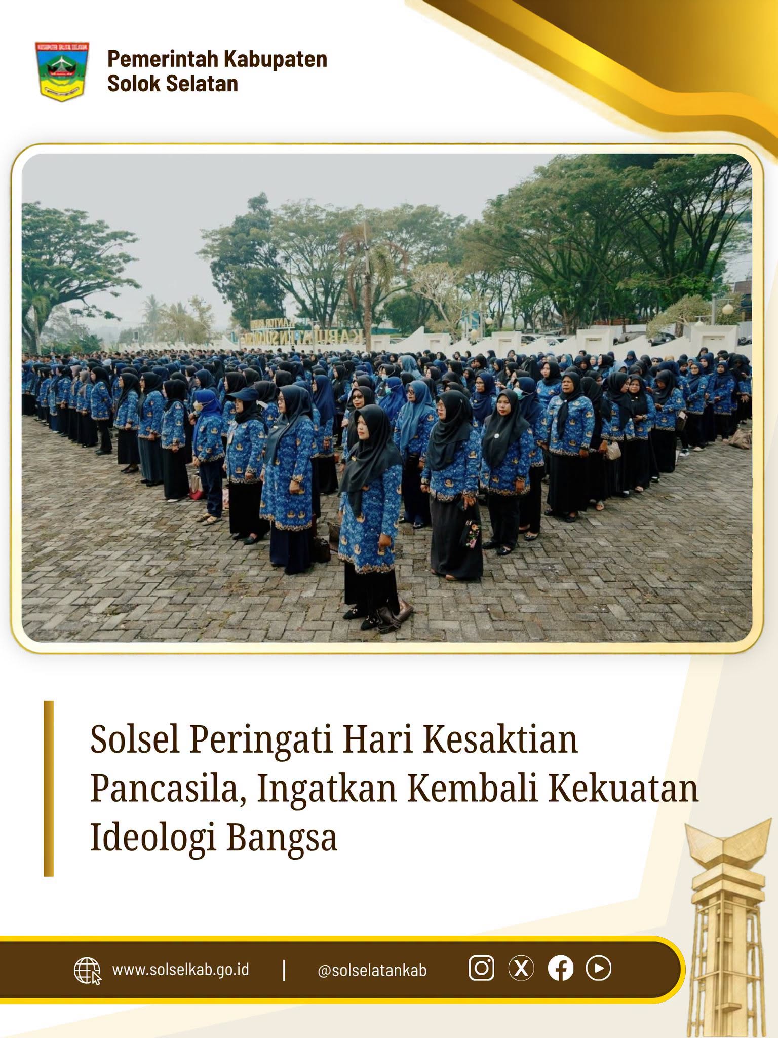 Upacara Peringatan Hari Kesaktian Pancasila Tingkat Kabupaten Solok Selatan